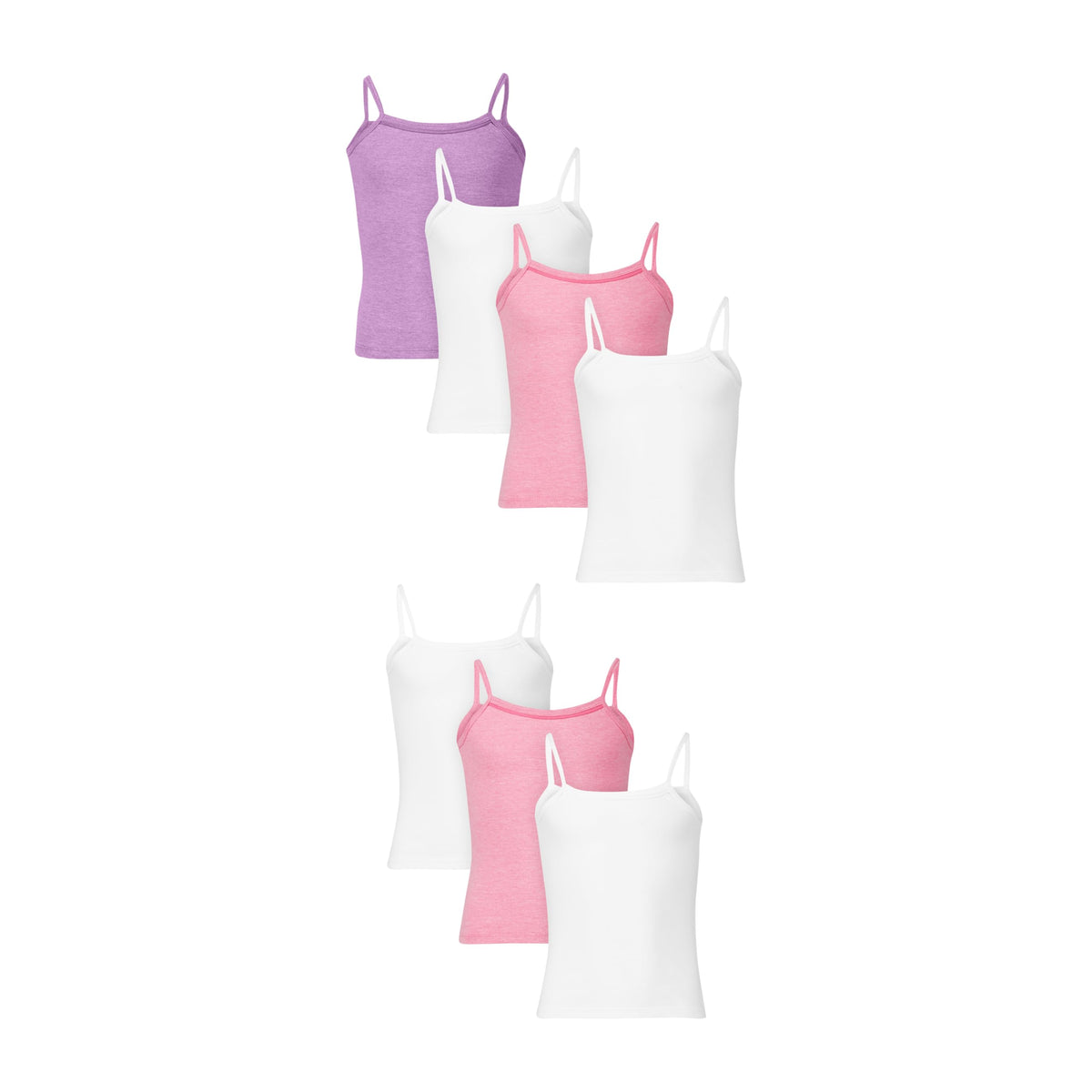 Hanes Girls' Camisole, 100% Cotton Tagless Cami, Toddler Sizing, Multiple Packs & Colors Available