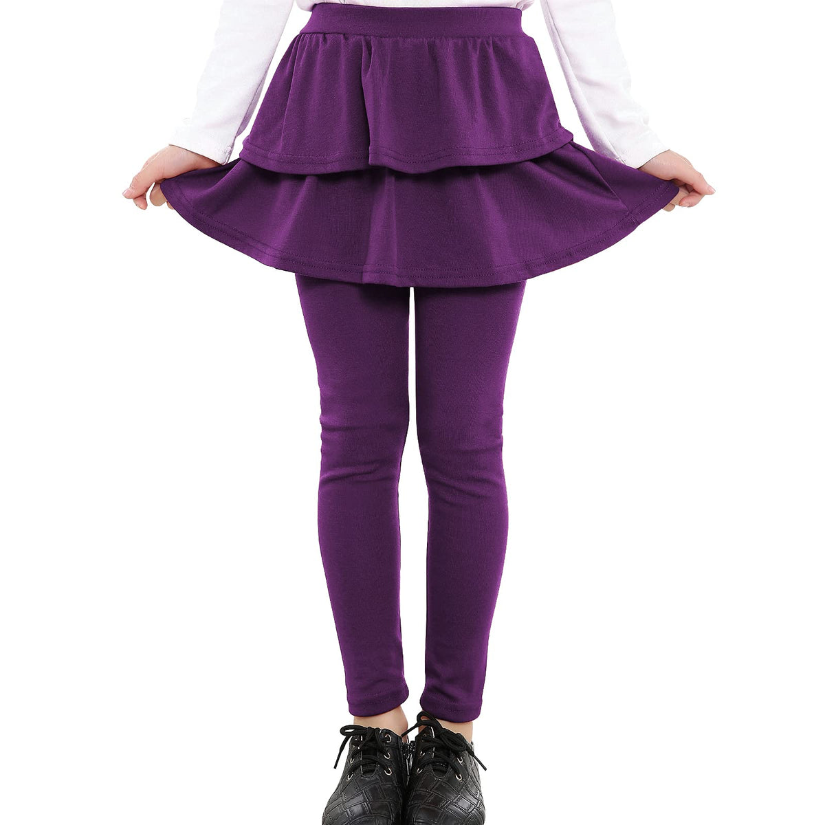 Auranso Girls Leggings School Unifrom Pants Kids Clothes with Tutu Skirts
