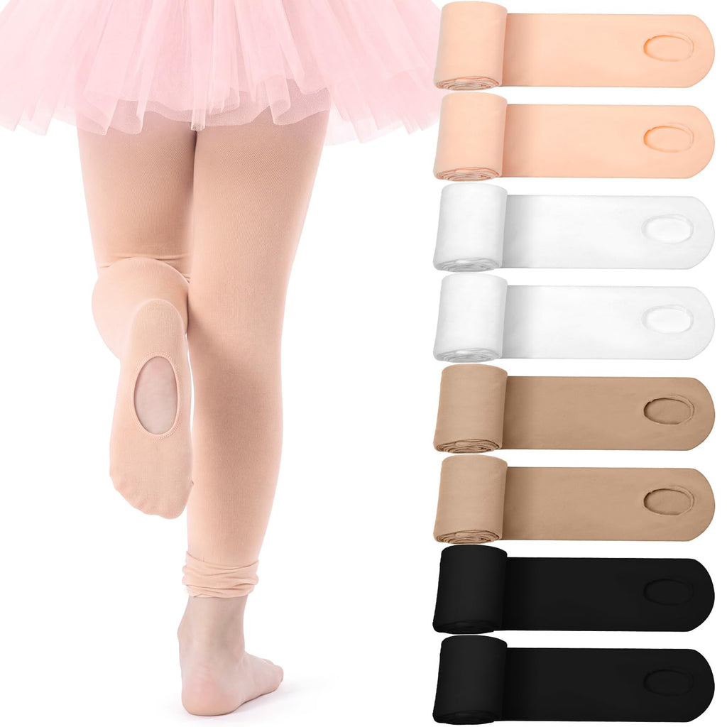 Janmercy 8 Pair Girls Ballet Tights Convertible Leggings