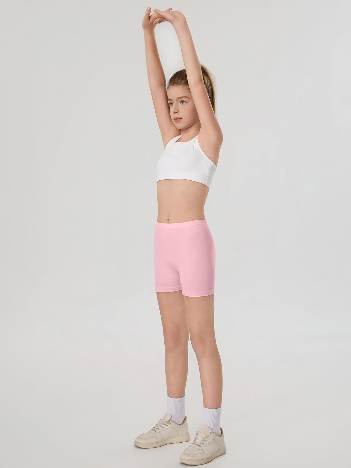6 Pack Girls Bike Shorts Toddler Cartwheel Under Dress Shorts Dance Clothes