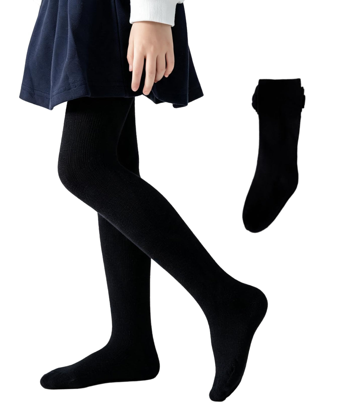 Girls Tights Cotton Seamless Toe School Uniform Stockings Ages 2-10