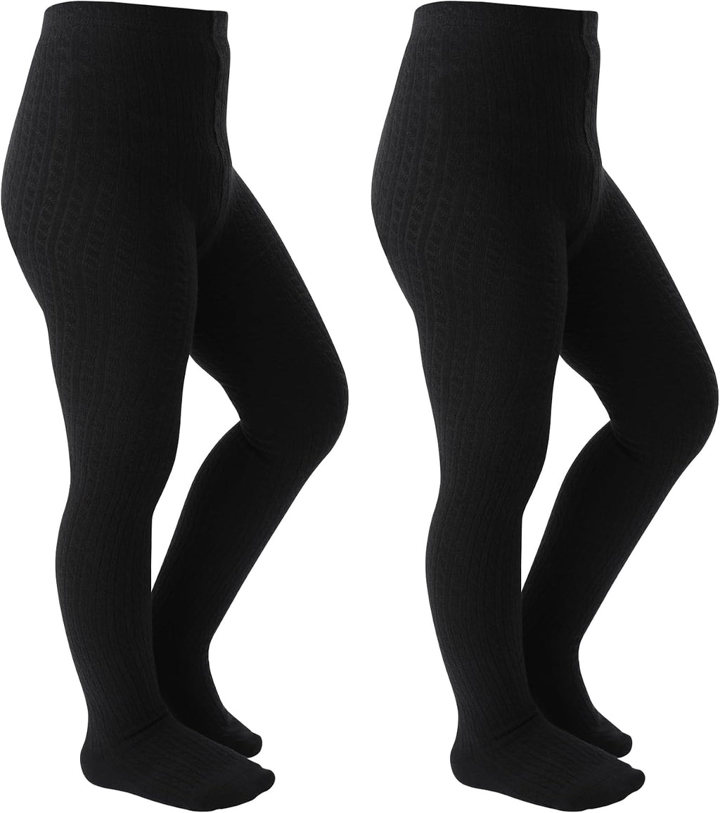 Girls Tights Seamless Toddler Stockings Cable Knit School Leggings 2-12T