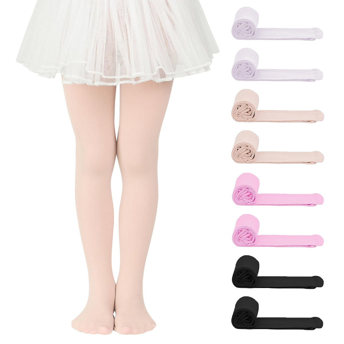 Zando 8 Pairs Halloween Tights Girls - Girls Tights for School Party,Halloween Ultra Soft Colorful Full Leggings 4-14 Years