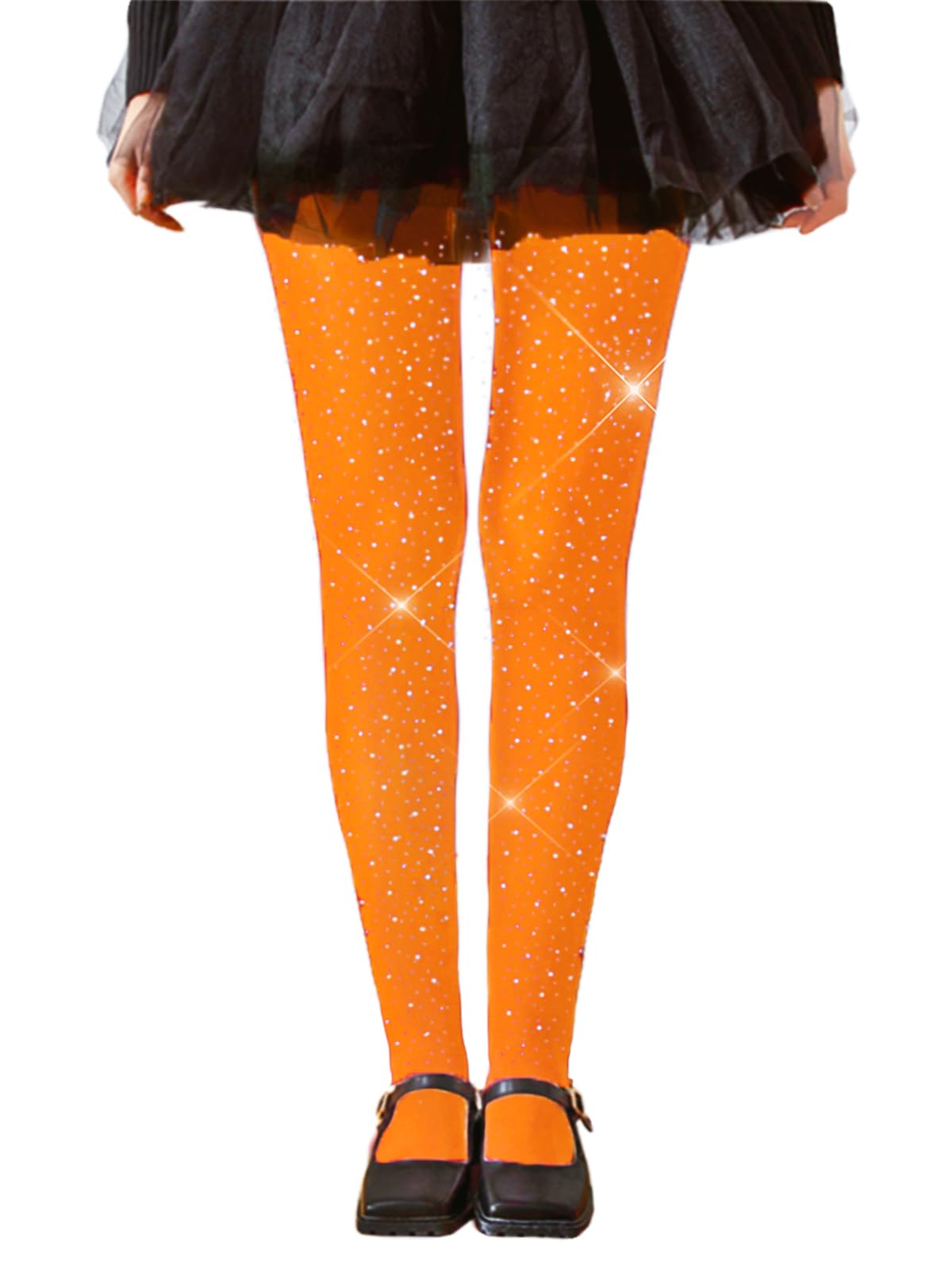 LUCKELF Girls Glitter Tights, Soft Opaque Tights Sparkle Rhinestone Tights School Dress Dance Stockings