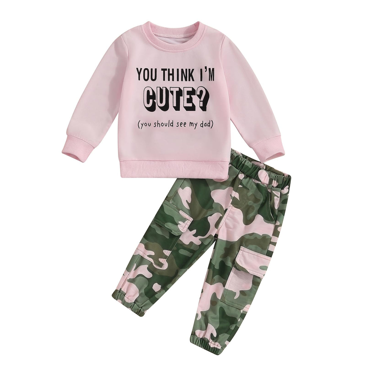 Toddler Girls Clothes 1T 2T 3T 4T 5T Fall Outfits Sweatshirt Camo Pants Set