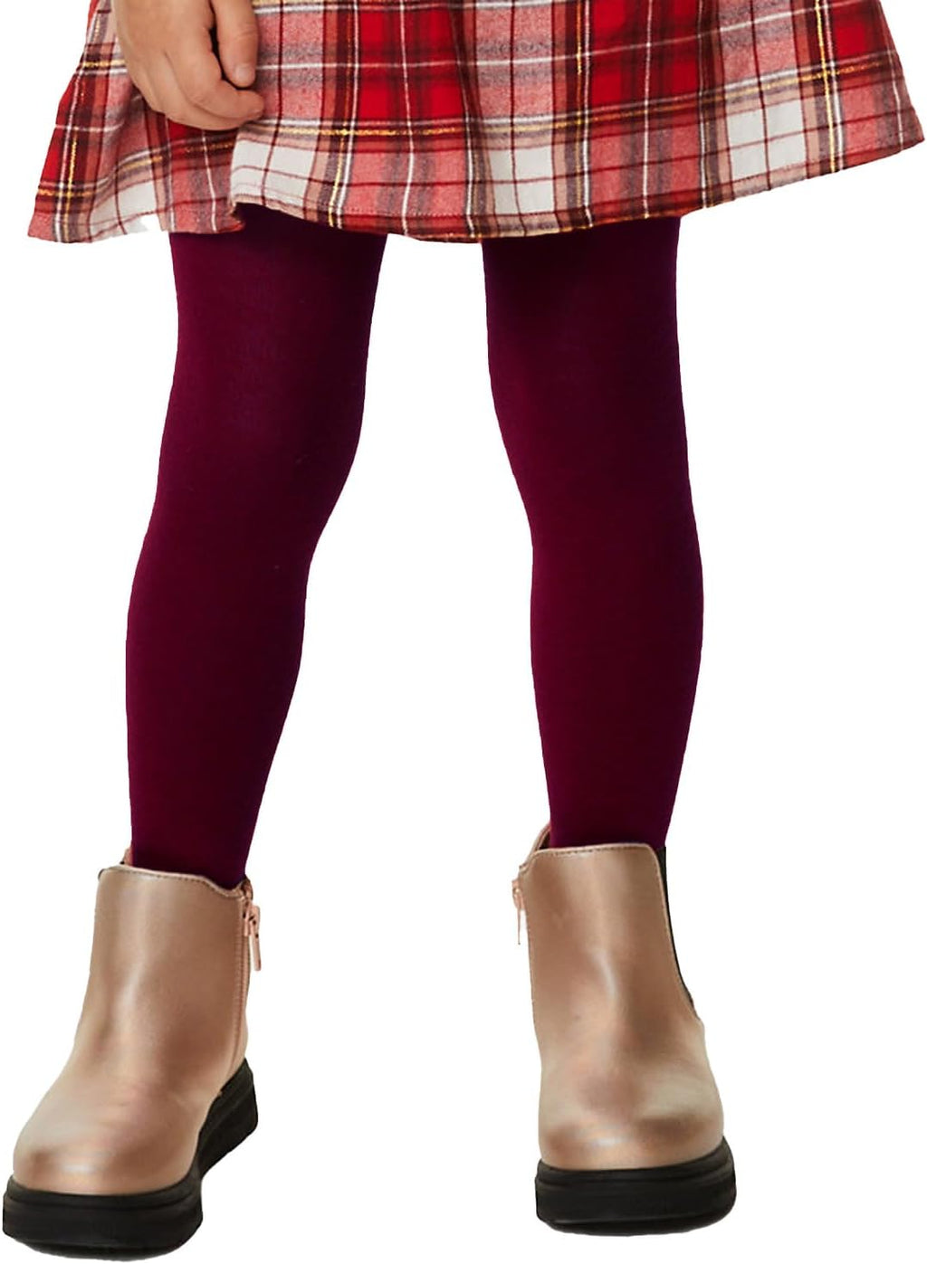 COTTON DAY Kids Girls School Dress Cotton Tights Black White Gray Navy
