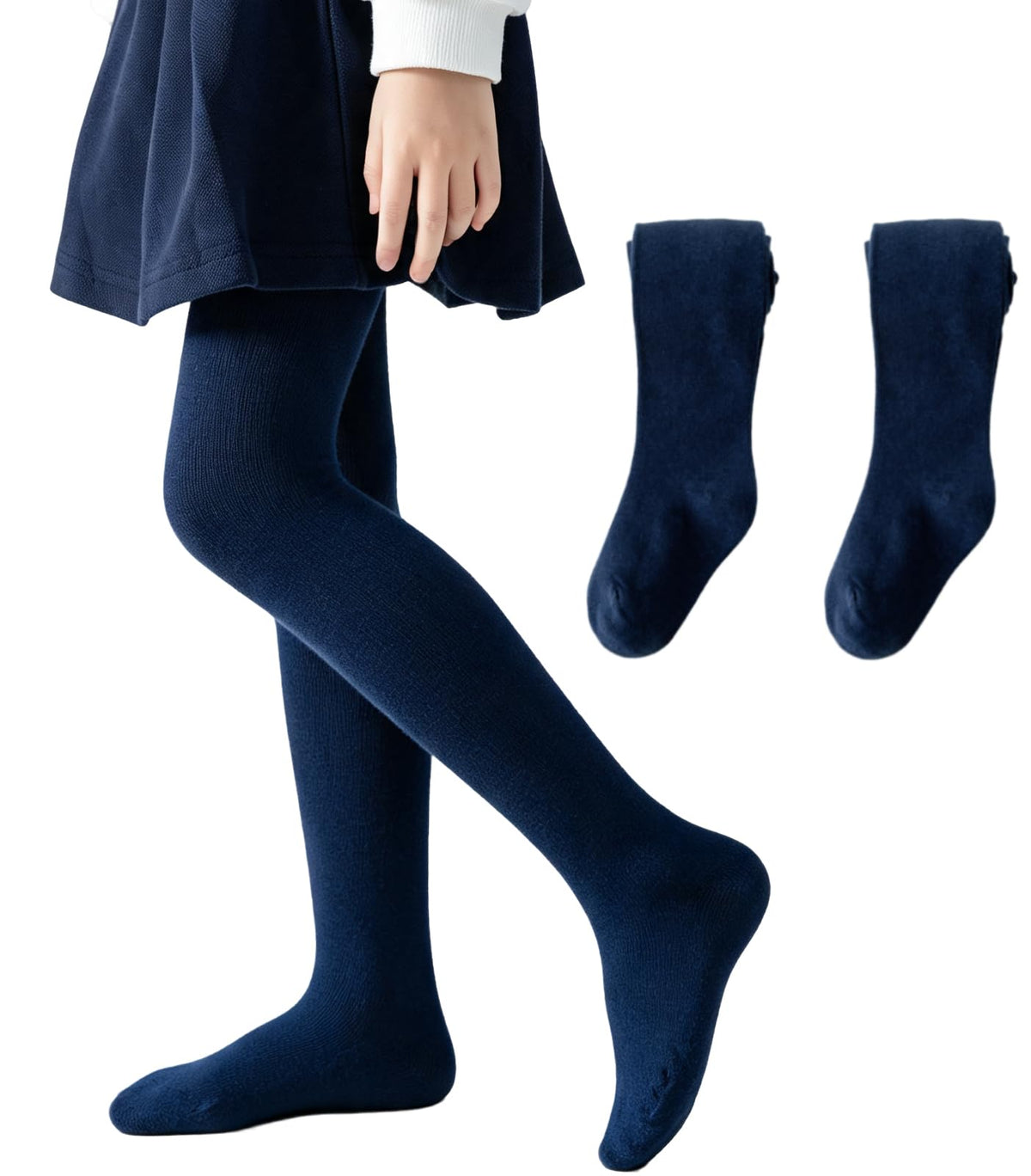 Girls Tights Cotton Seamless Toe School Uniform Stockings Ages 2-10