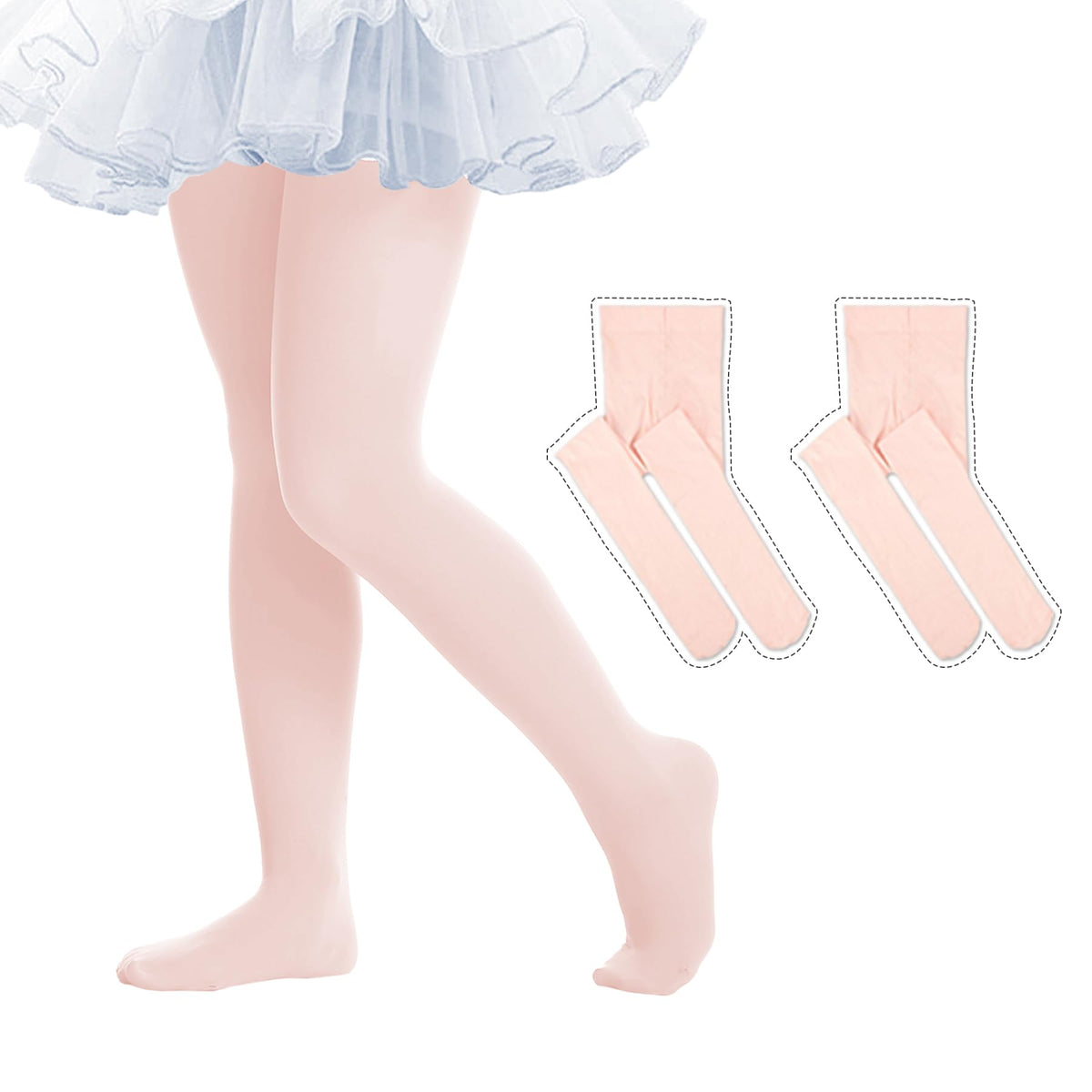 Ballet Tights for Girls - Ultra Soft Elastic Footed Tights for Toddler Girls - Warm Stockings