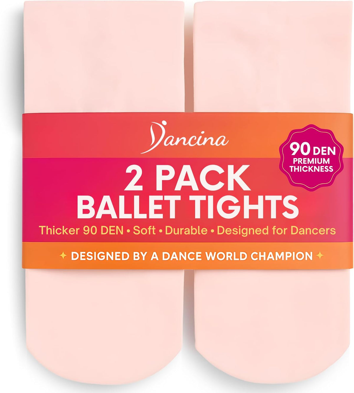 Dancina Girls Ballet Dance Tights Footed, Toddler to Teen Ages 2-14