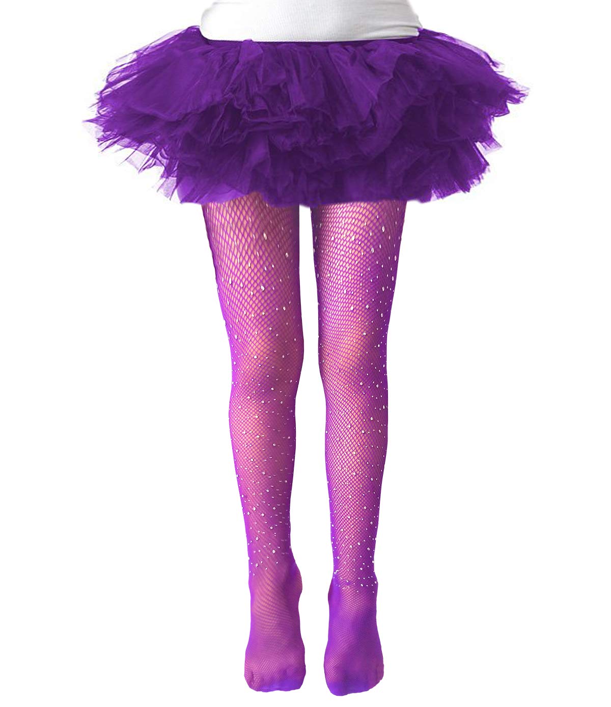LUCKELF Girls Tights Children's Fishnet Tight 12 Colors Sparkle Rhinestone Hollow Out Pantyhose