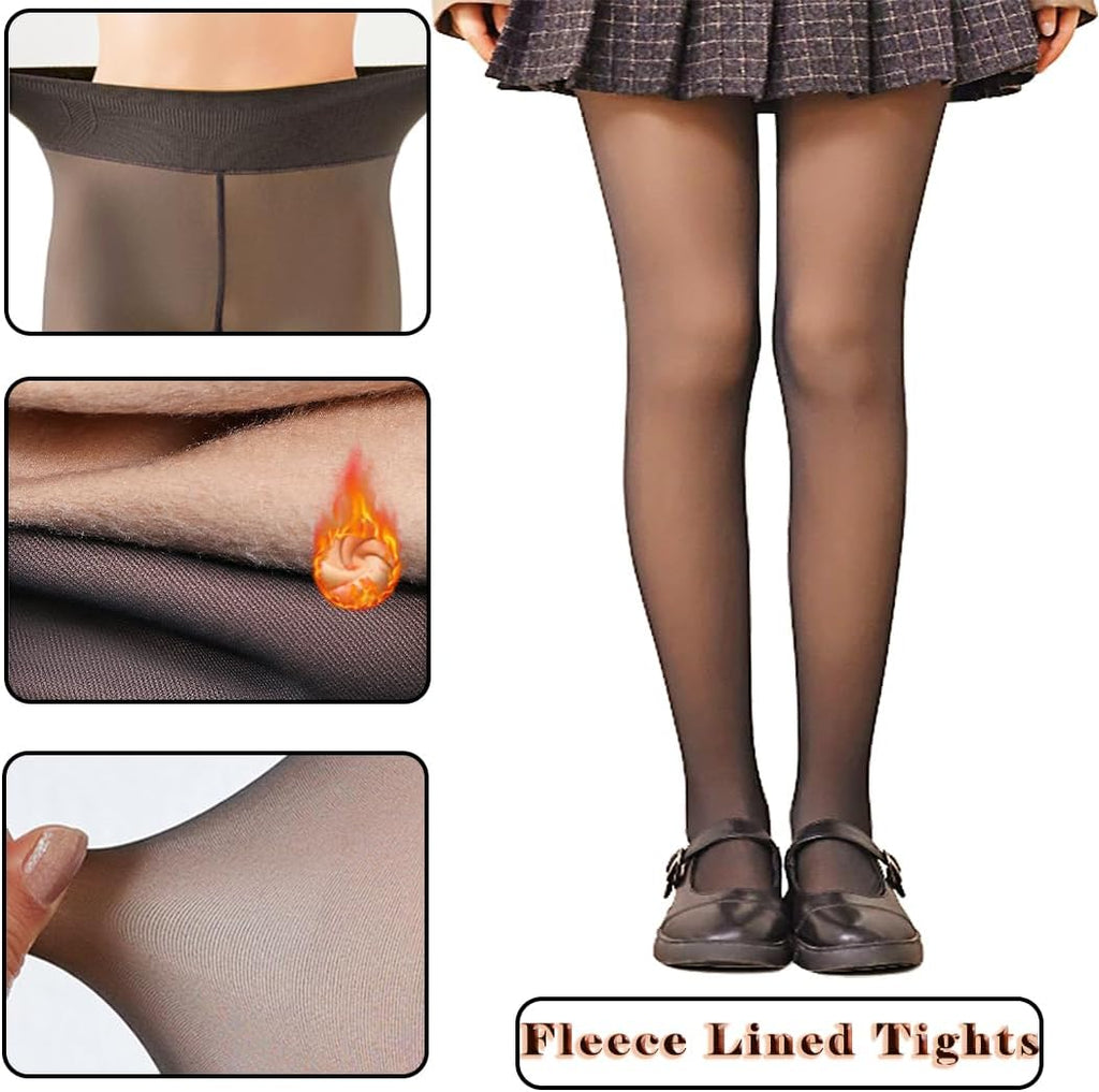 LUCKELF Toddler Girls Fleece Lined Tights Ultra Soft Thick Warm Tights for Cold Winter