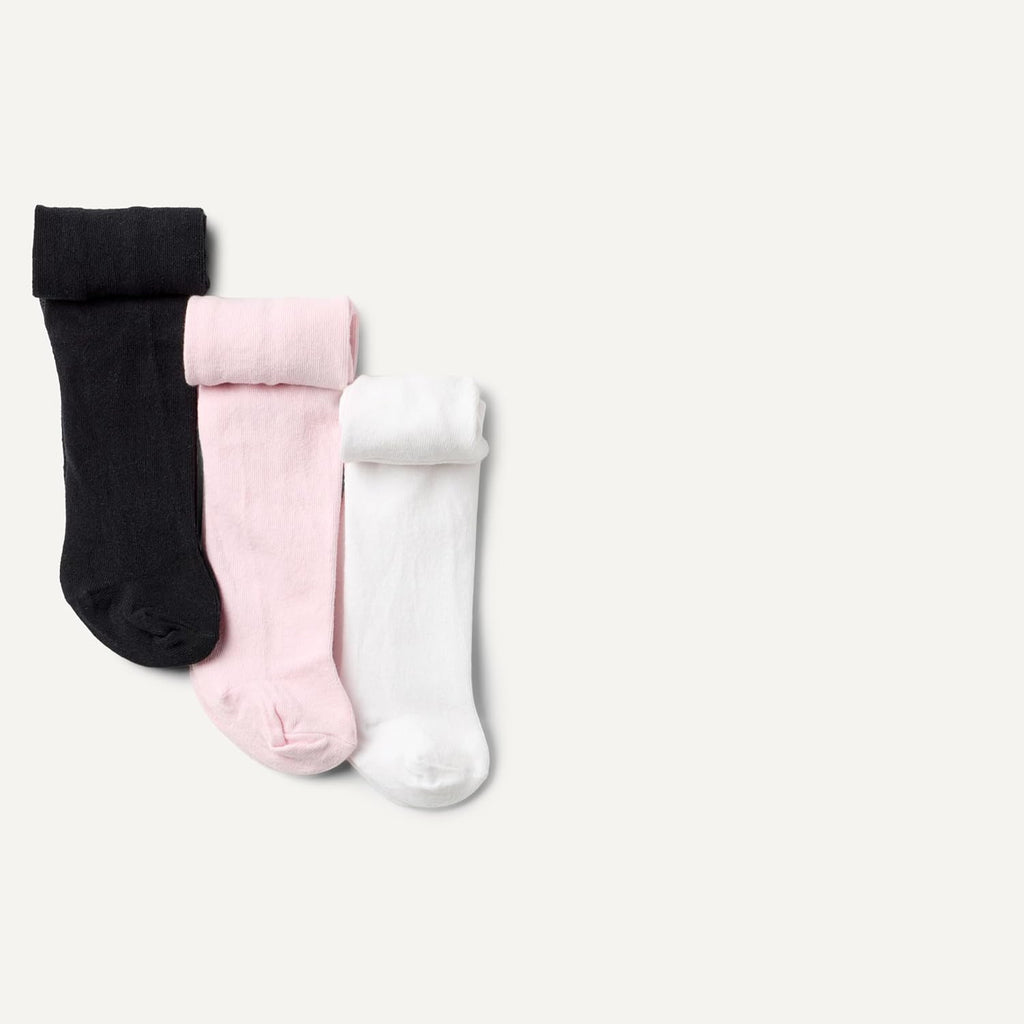 Amazon Essentials Baby Girls' Cotton-Nylon Blend Tights 3 Pairs