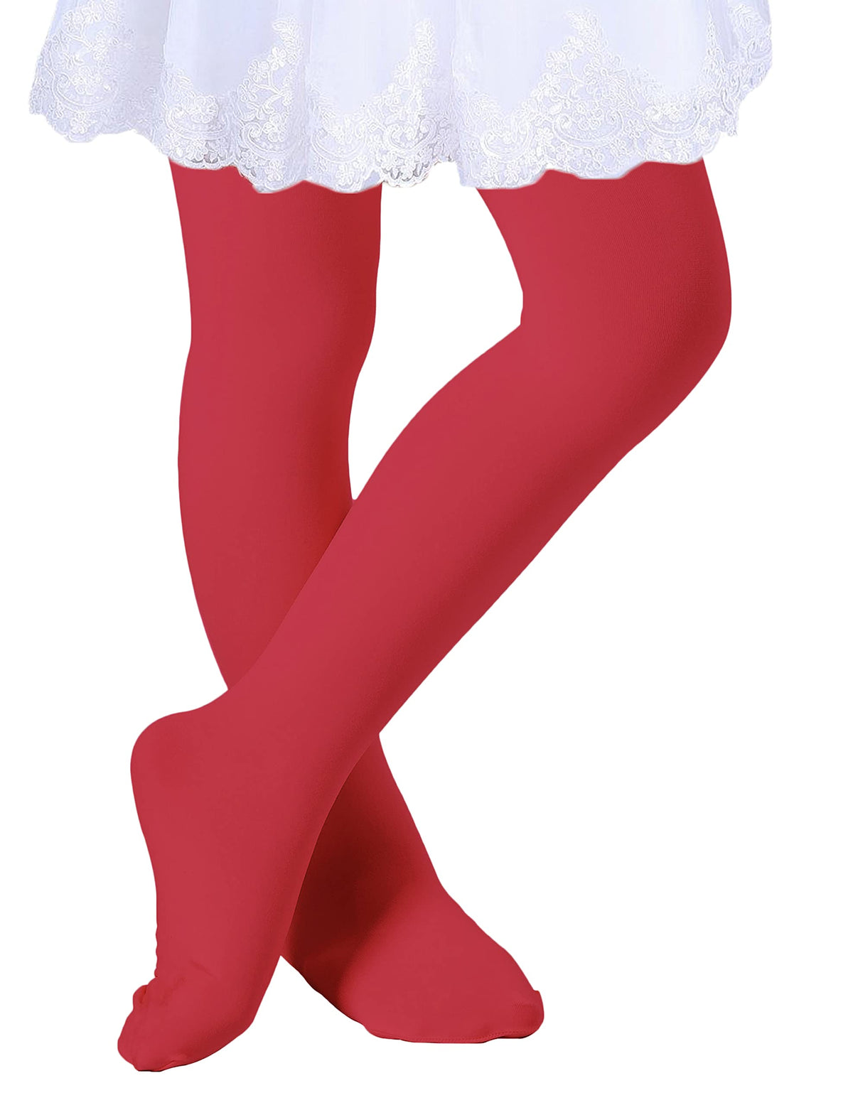 DIPUG Ballet Tights for Girls - Thick Soft Footed Dance Tights for Toddlers and Kids