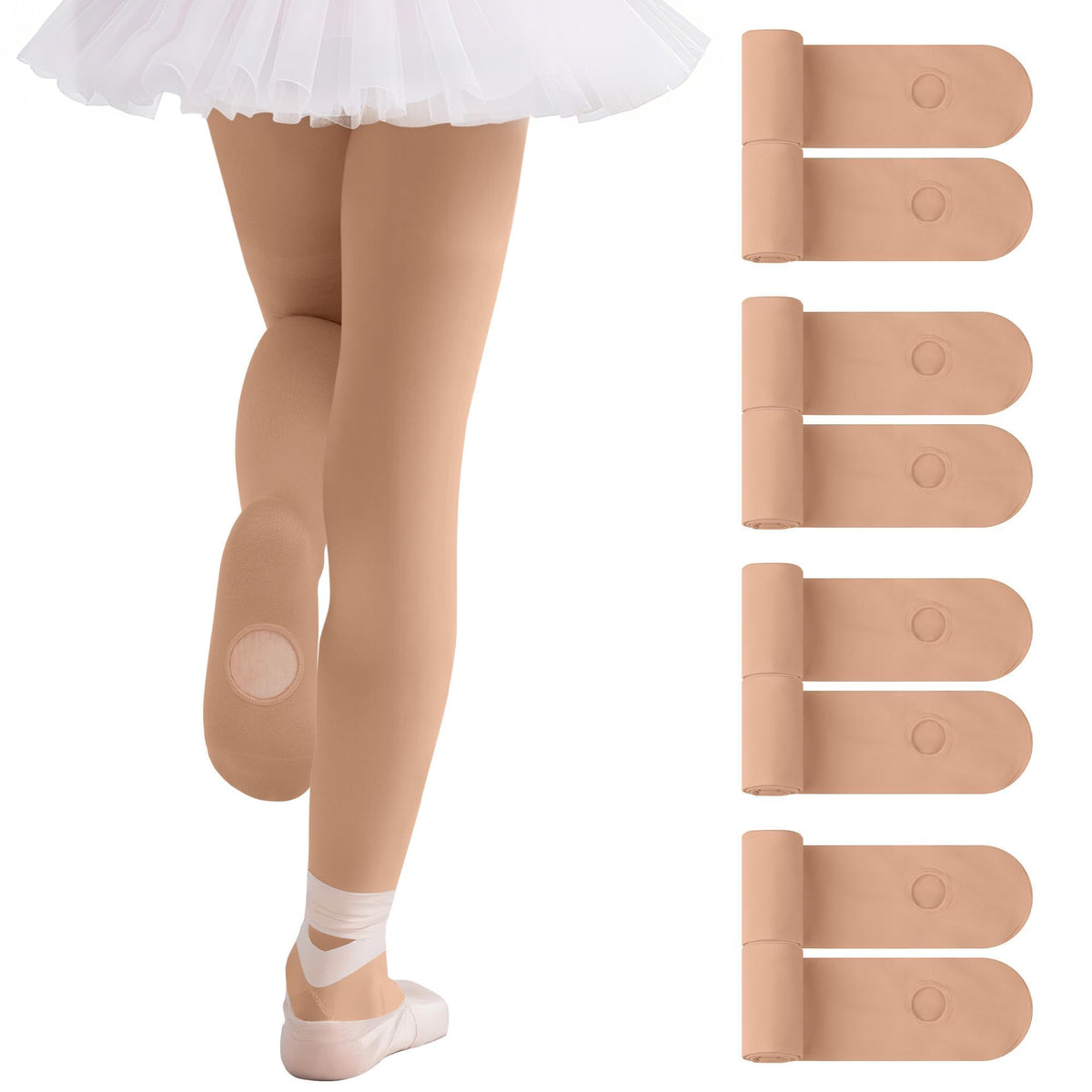 Cooraby 4 Pairs Ballet Tights for Girls Ultra Soft Dance Tights Toddler Dance Stockings for Ballet