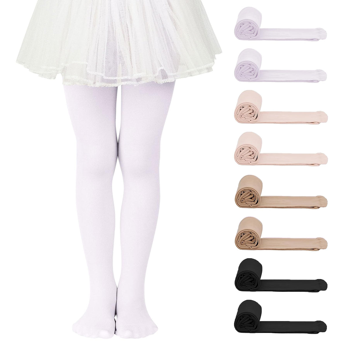 Zando 8 Pairs Halloween Tights Girls - Girls Tights for School Party,Halloween Ultra Soft Colorful Full Leggings 4-14 Years