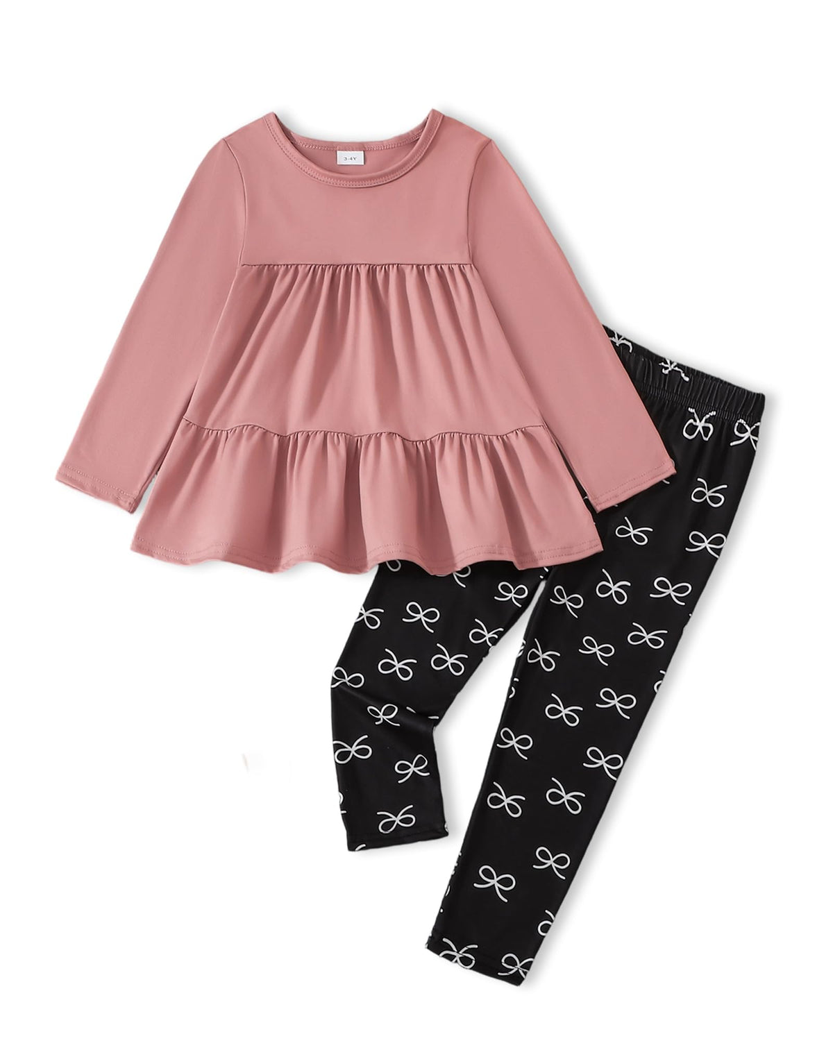 Toddler Girl Clothes Girls Fall Outfits Kids Clothing Winter Long Sleeves Ruffle Hems Top Pant Set 3-8T