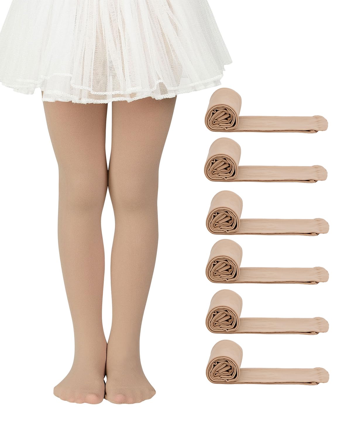 Century Star 6 Pairs Girls Ballet Dance Tights Footed Stockings 1T-12Y
