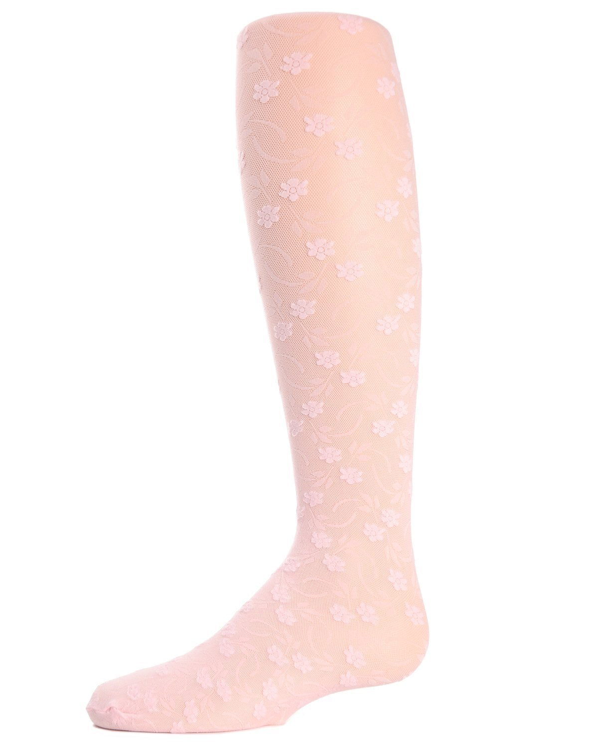 MeMoi Sweet Blossoms Sheer Tights for Girls, Ultra Soft and Lightweight Floral Lace Girls Tights - Sizes 2-14