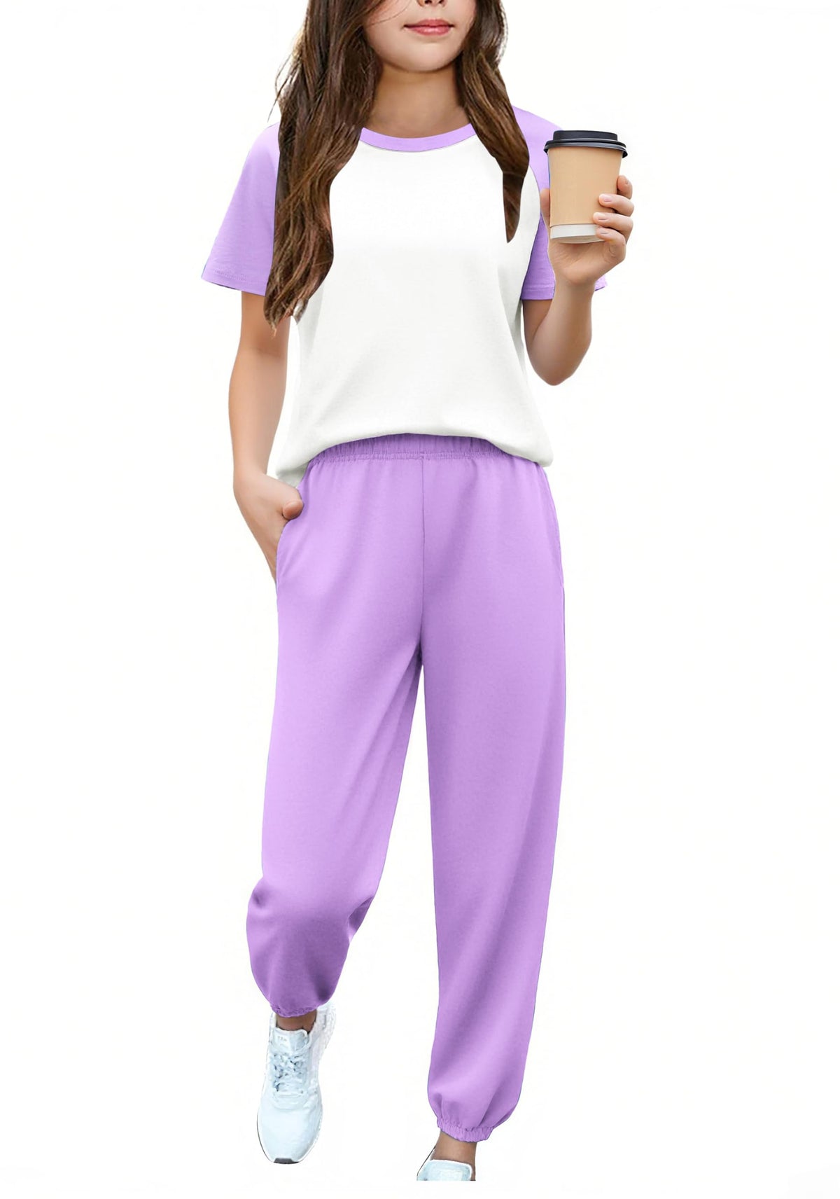 Arshiner Girls Outfits Fashion Short Sleeve Tops and Jogger Pants Set