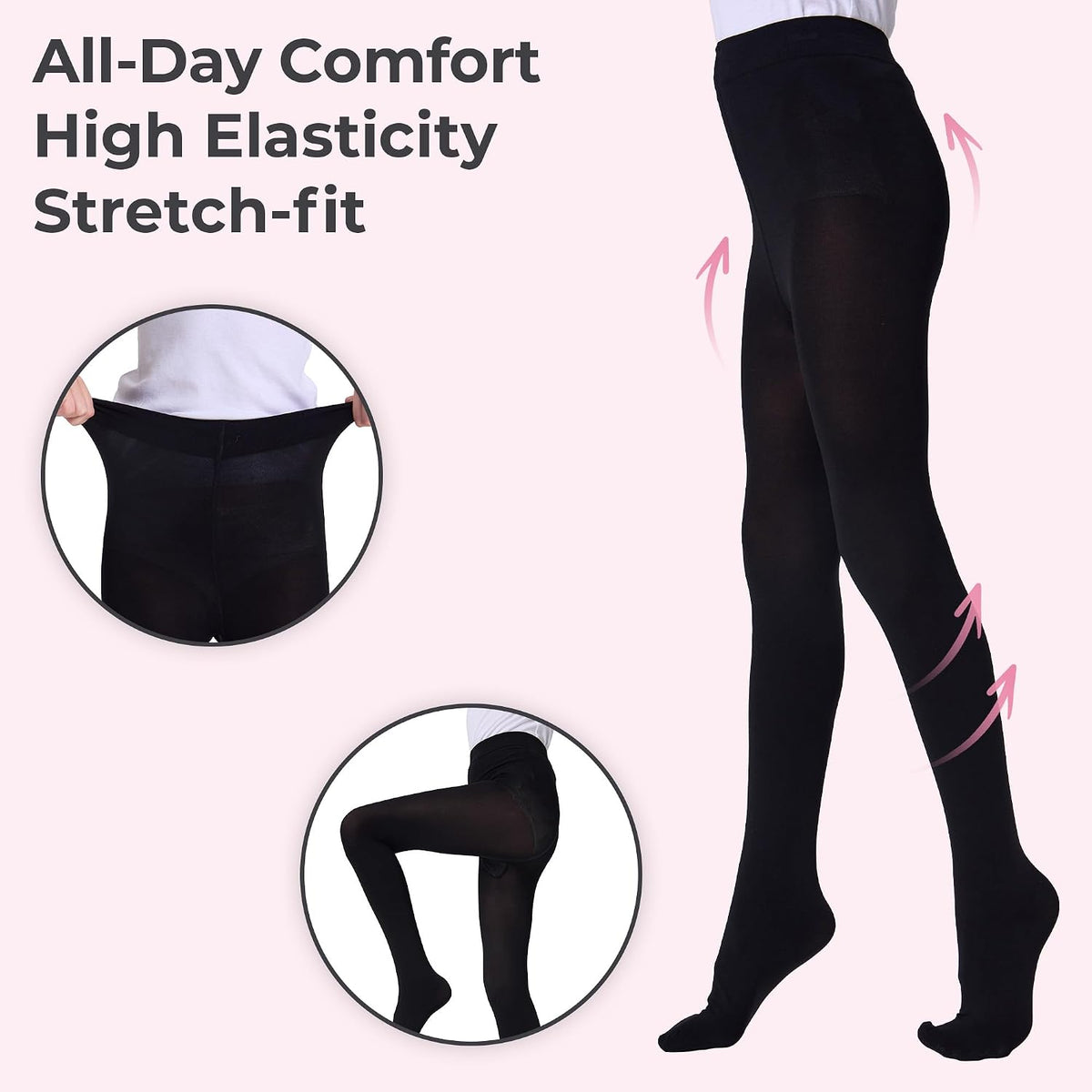 Girls Soft Semi-Opaque Tights 70D, 2 Pcs Children's Fall Stockings for Ages 4-10, Perfect for School Uniform Pair