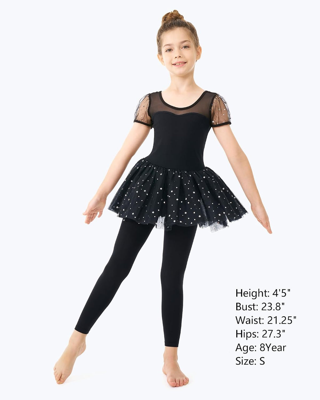 Stelle Girls' Footless Ballet Tights for Dance Class Toddler Kids 2T-15Y