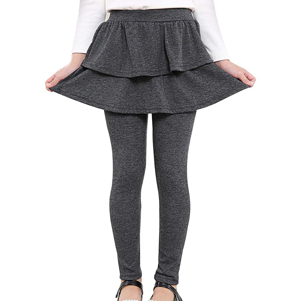 Auranso Girls Leggings School Unifrom Pants Kids Clothes with Tutu Skirts