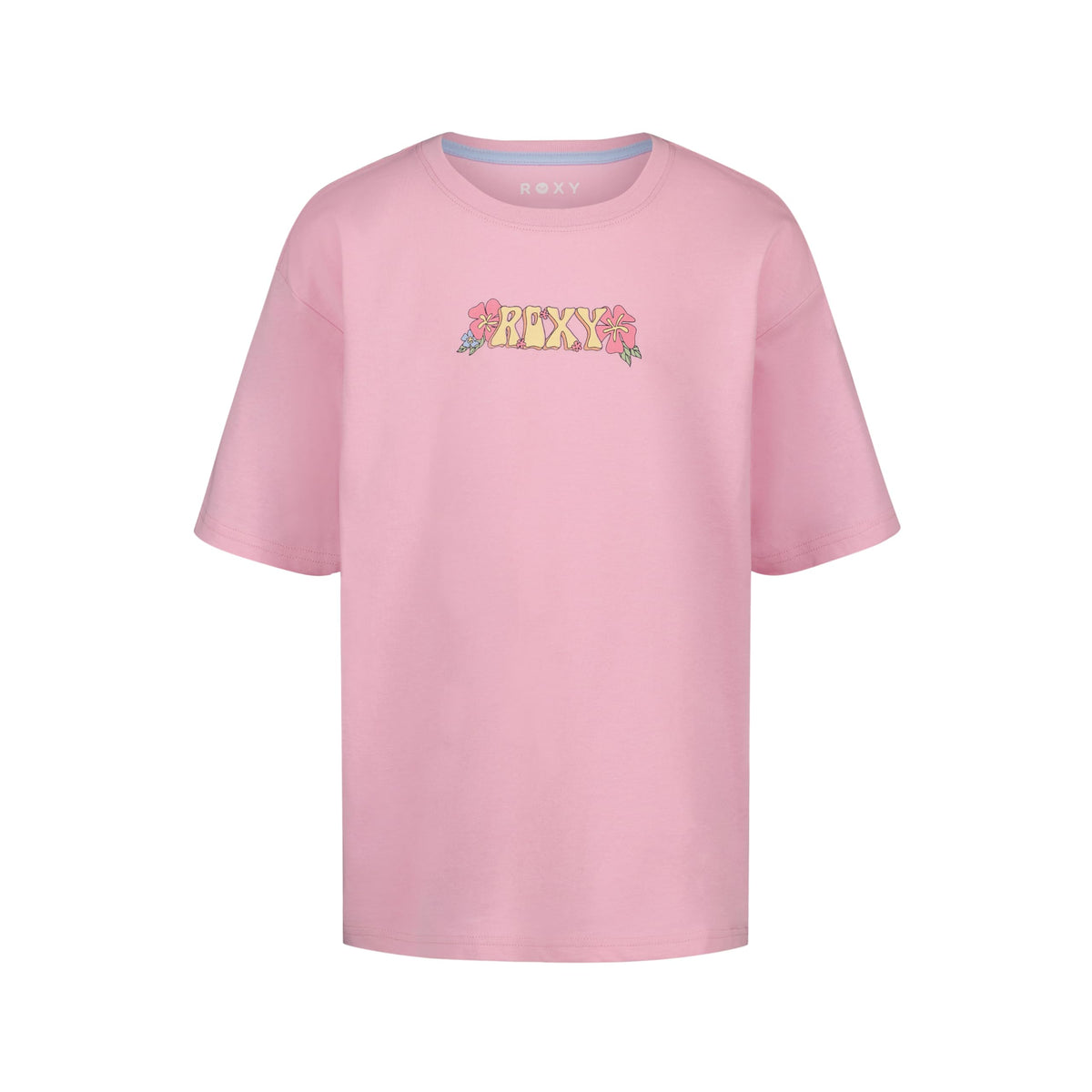 Roxy Girls' Short Sleeve Oversized Fit Logo Tee, Crew Neck Graphic T-Shirt, Soft & Comfortable