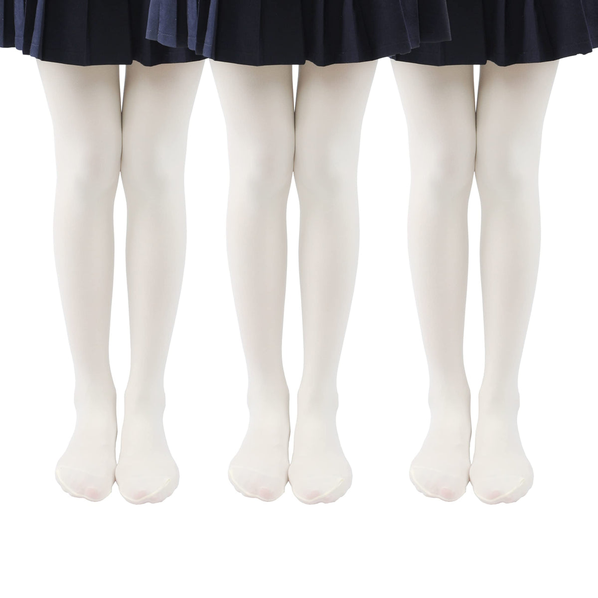 EVERSWE 3 Pairs Pack Girls Microfiber Tights Multiple Colors