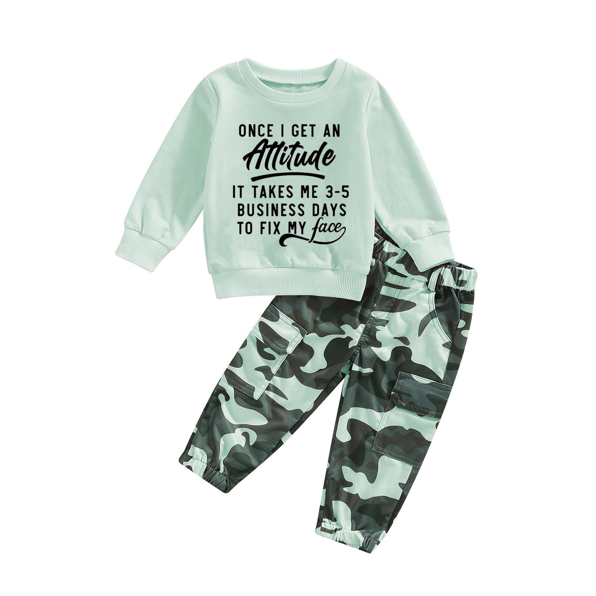 Toddler Girls Clothes 1T 2T 3T 4T 5T Fall Outfits Sweatshirt Camo Pants Set