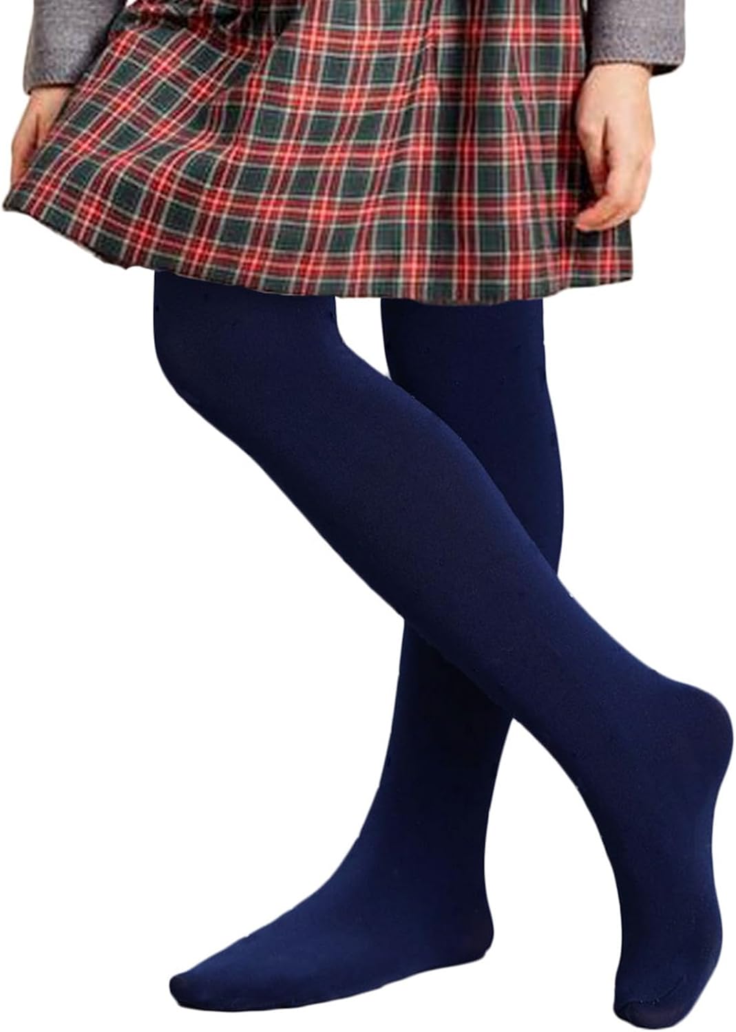 COTTON DAY Kids Girls School Dress Cotton Tights Black White Gray Navy