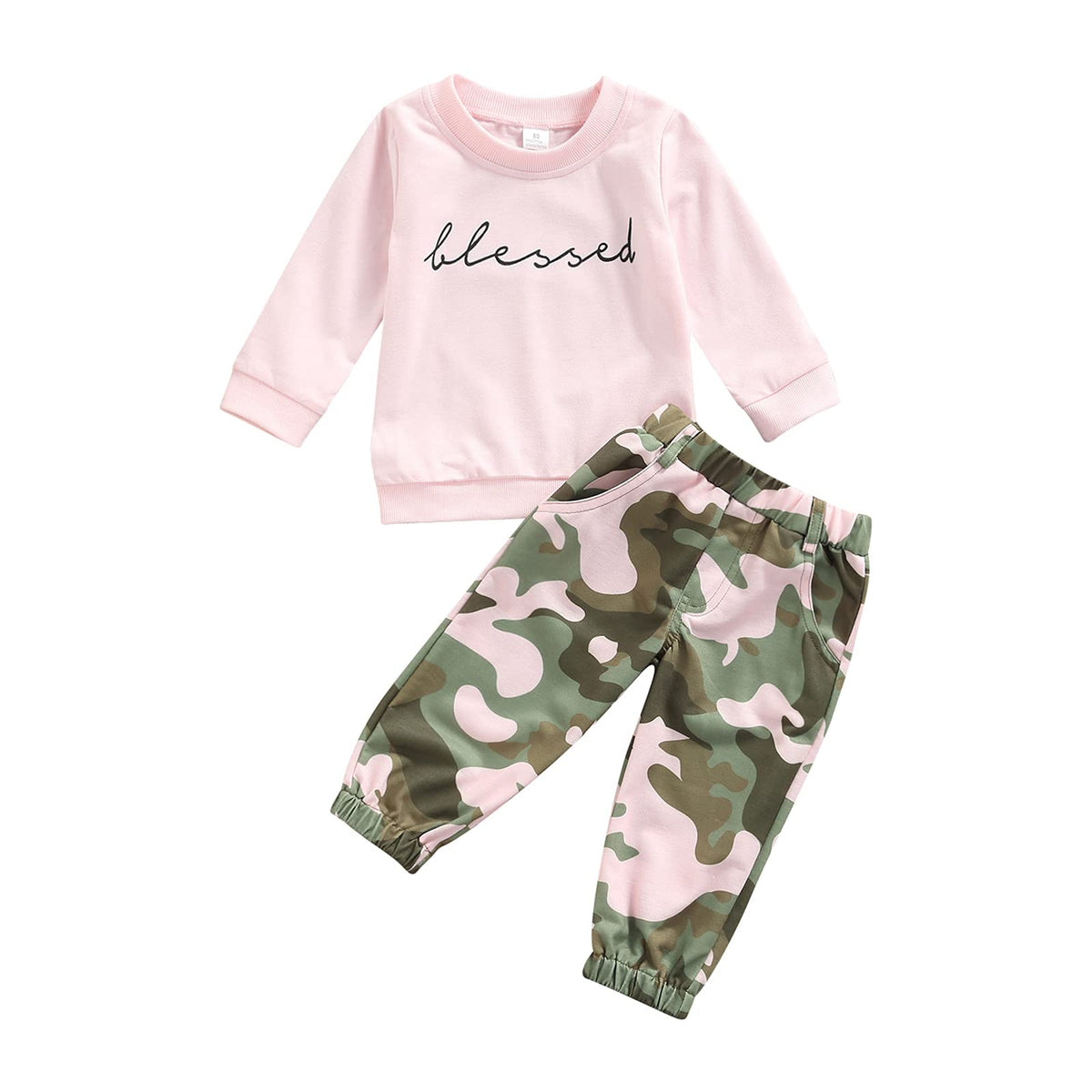 Toddler Girls Clothes 1T 2T 3T 4T 5T Fall Outfits Sweatshirt Camo Pants Set