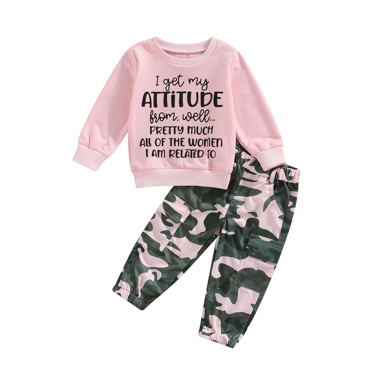 Toddler Girls Clothes 1T 2T 3T 4T 5T Fall Outfits Sweatshirt Camo Pants Set
