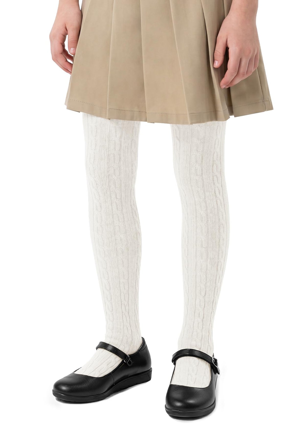 Zando Girls Cable Knit Tights 4-12 Years Kids Cotton Warm Stocking Leggings