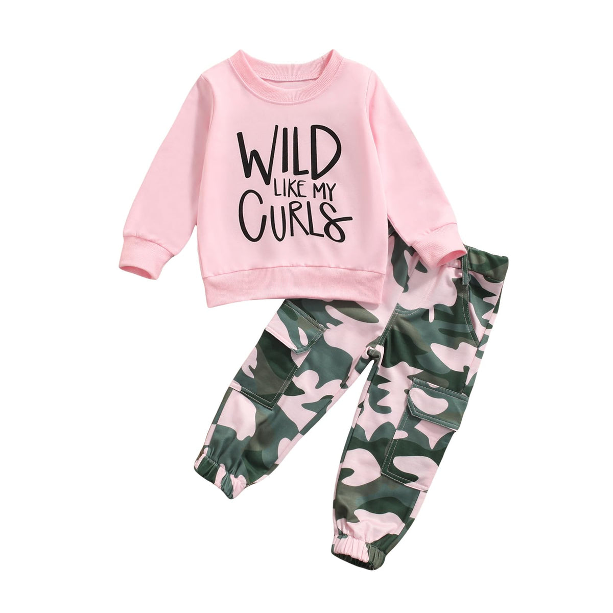 Toddler Girls Clothes 1T 2T 3T 4T 5T Fall Outfits Sweatshirt Camo Pants Set