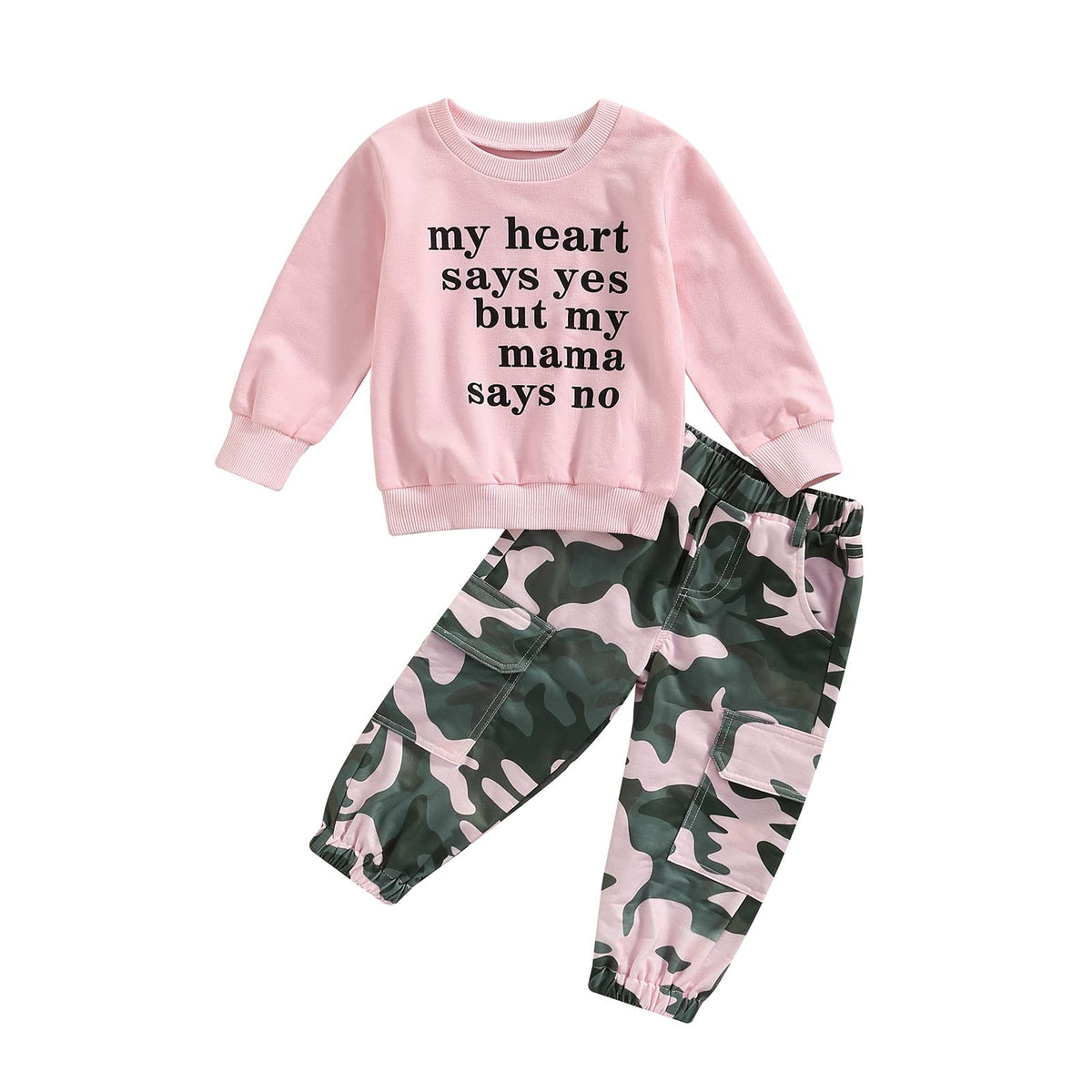 Toddler Girls Clothes 1T 2T 3T 4T 5T Fall Outfits Sweatshirt Camo Pants Set