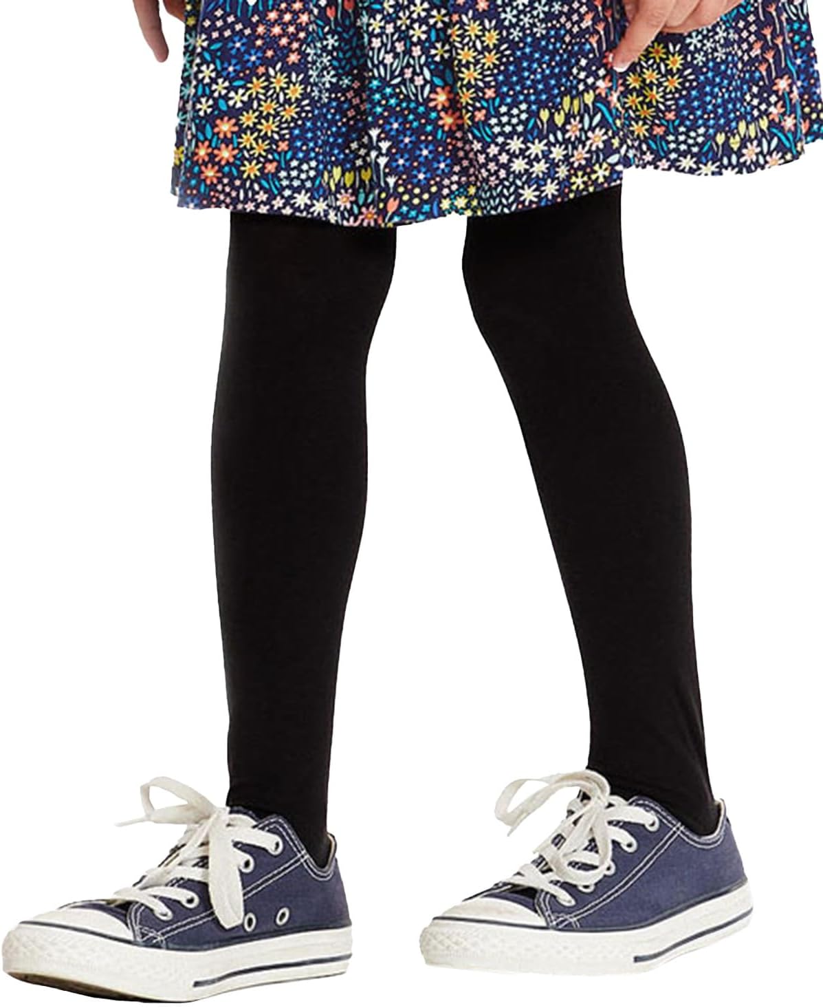 COTTON DAY Kids Girls School Dress Cotton Tights Black White Gray Navy