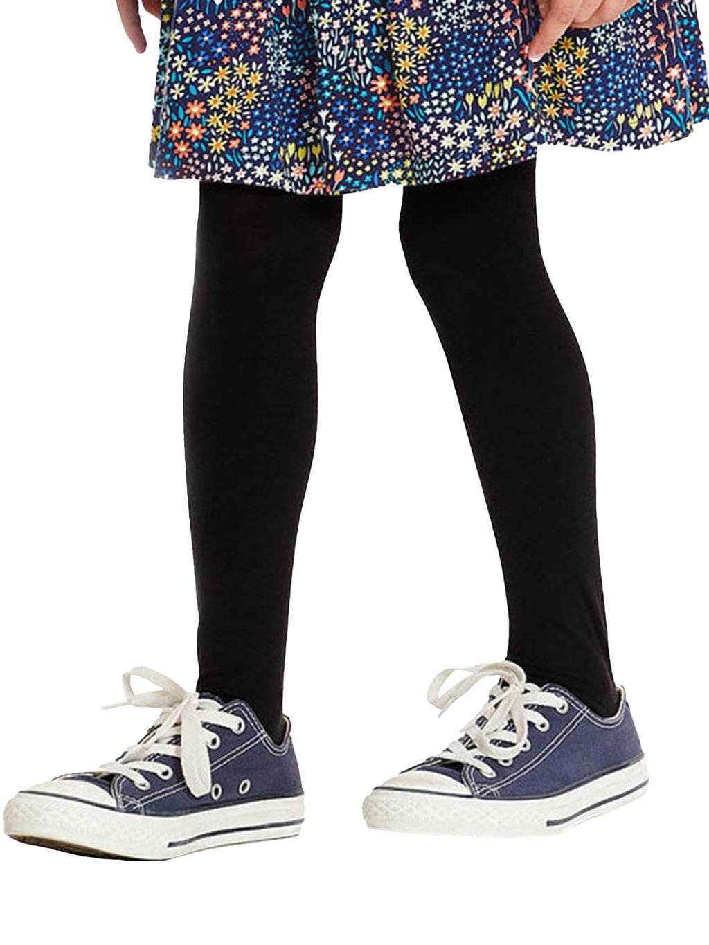 COTTON DAY Kids Girls School Dress Cotton Tights Black White Gray Navy