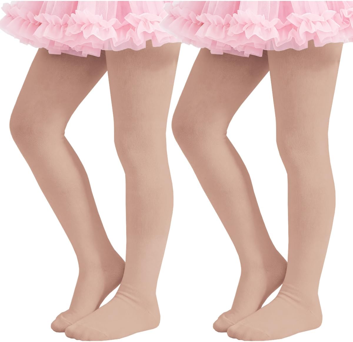 Century Star 2 Pack Girls Ballet Tights Footed for Toddler Kids Dance