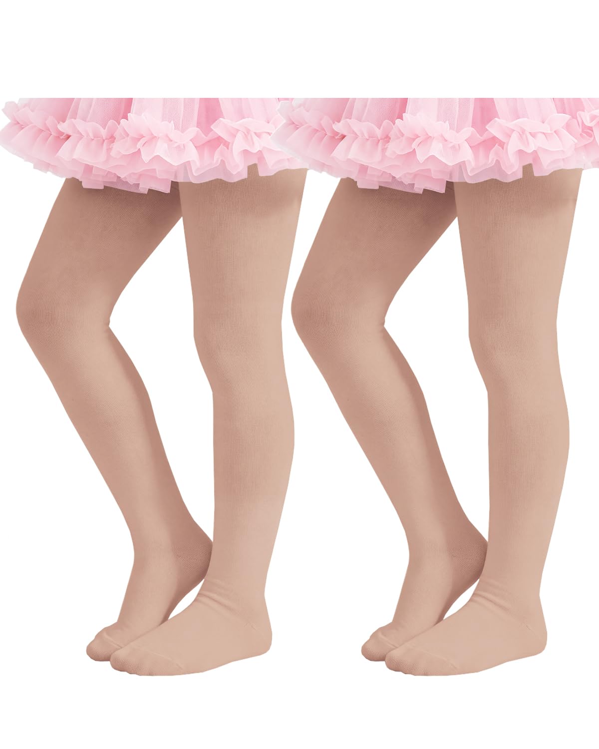 Century Star 2 Pack Girls Ballet Tights Footed for Toddler Kids Dance