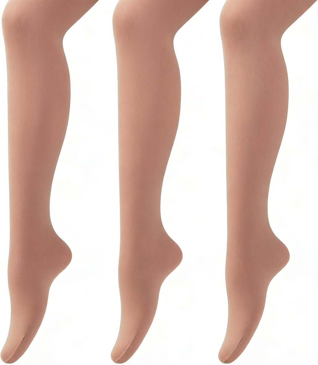 MANZI Womens Girls Solid Color Comfortable Convertible Ballet Tights 1-3 Pairs Pack