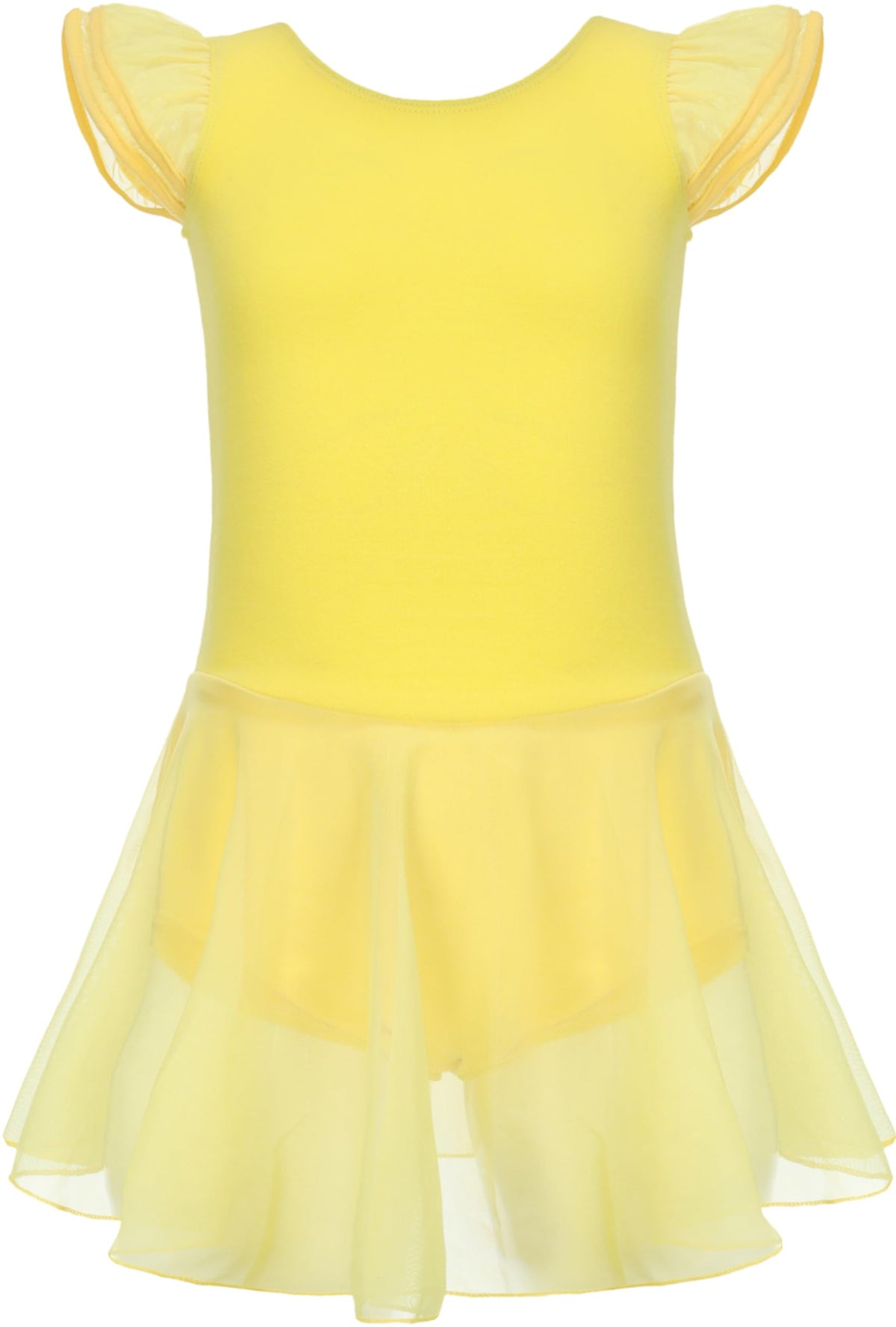 MdnMd Ballet Leotards for Girls Toddler Dance Ballet Leotard with Skirt Ballerina Dresses Tutu Outfits Flutter Sleeve