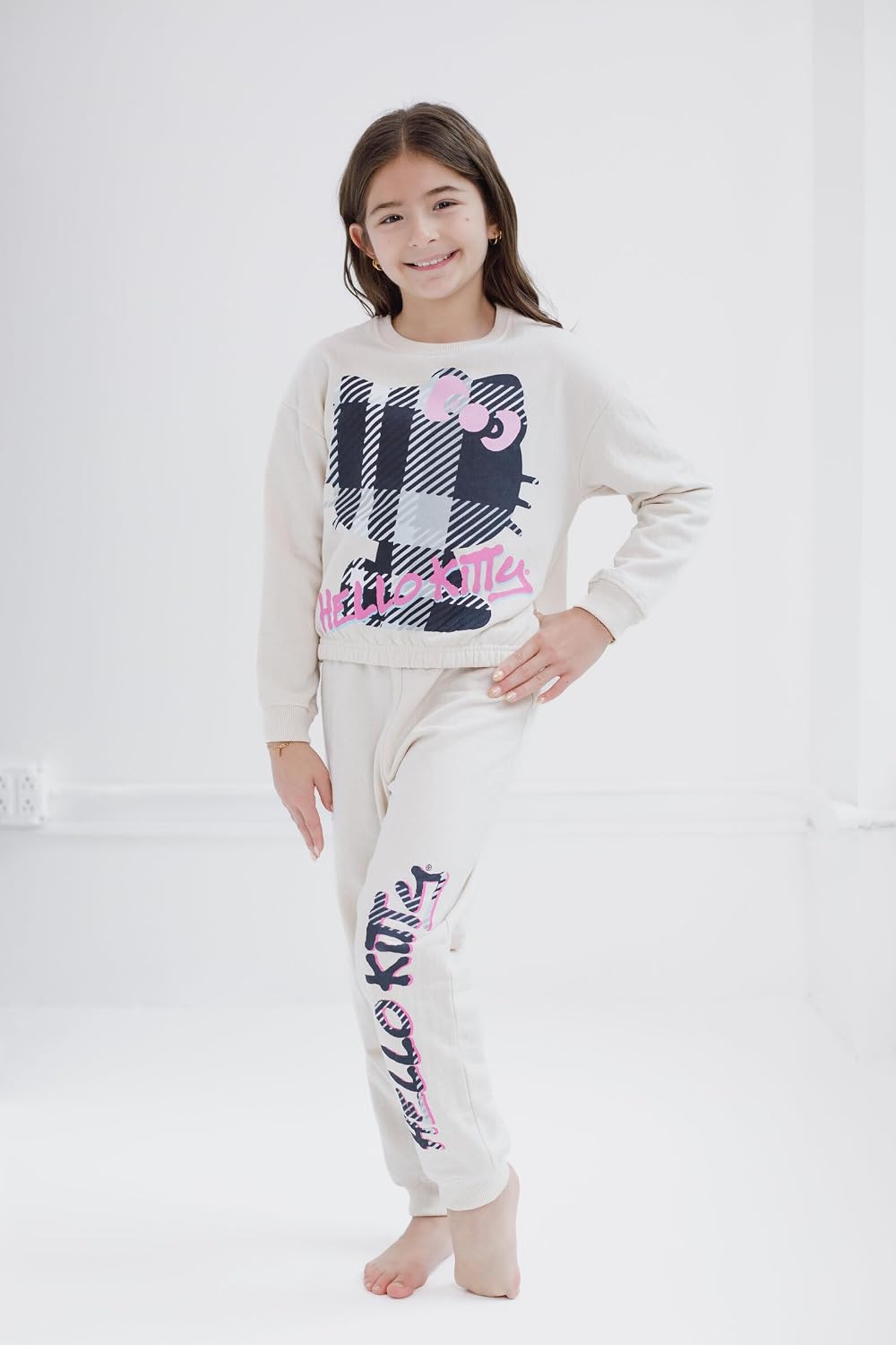 Hello Kitty Girls' Fleece Sweatshirt and Pants Set Toddler to Big Kid