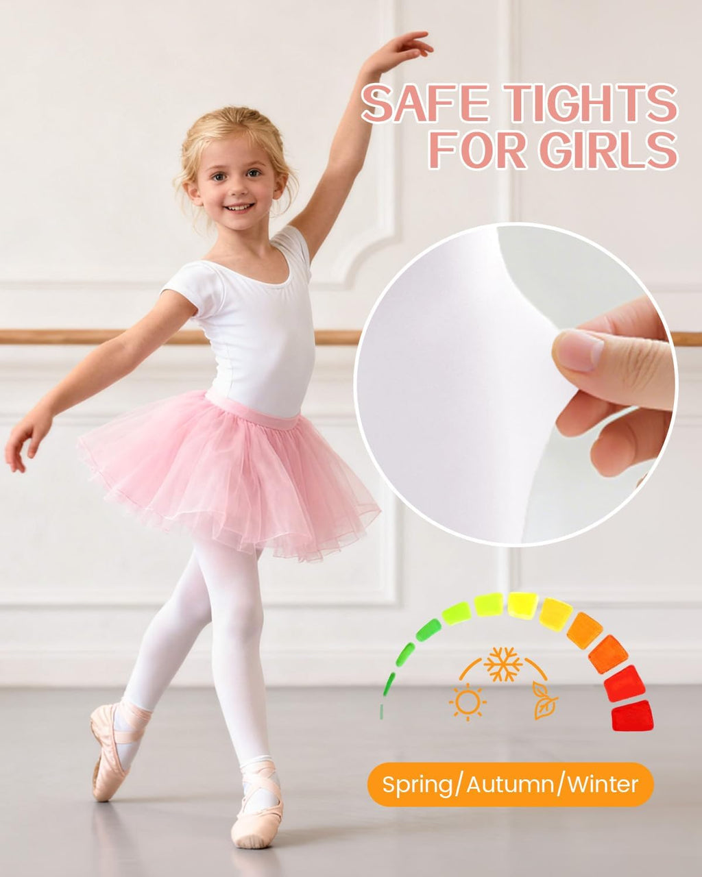 Century Star Toddler Ballet Tights for Girls Opaque Footed Dance