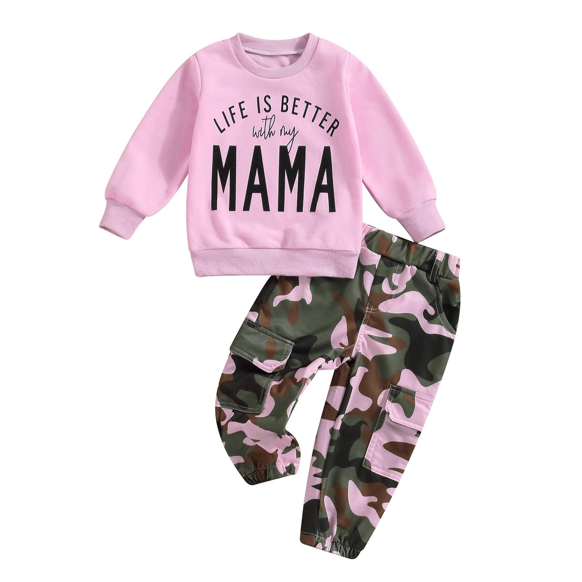 Toddler Girls Clothes 1T 2T 3T 4T 5T Fall Outfits Sweatshirt Camo Pants Set