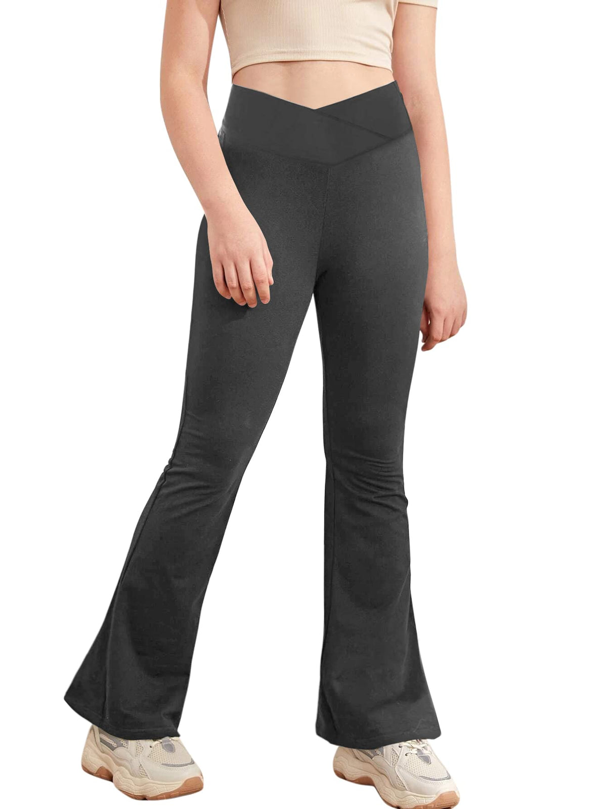 Esobo Girls Flare Leggings Kids High Waist Yoga Dance Pants Bell Bottoms