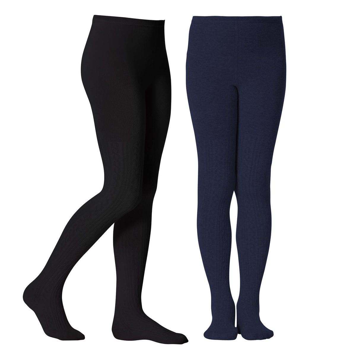 Zando 2 Pack Girls Tights Warm Kids Leggings Uniform Stockings Ages 6-12