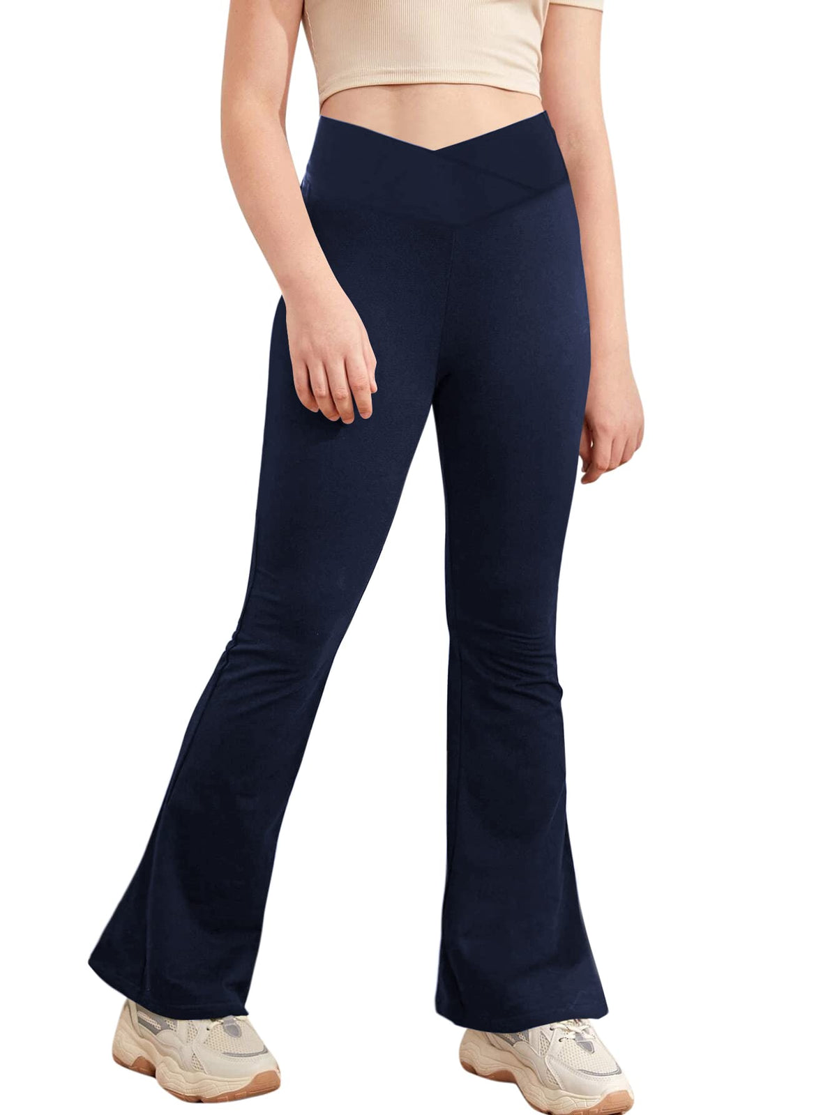 Esobo Girls Flare Leggings Kids High Waist Yoga Dance Pants Bell Bottoms