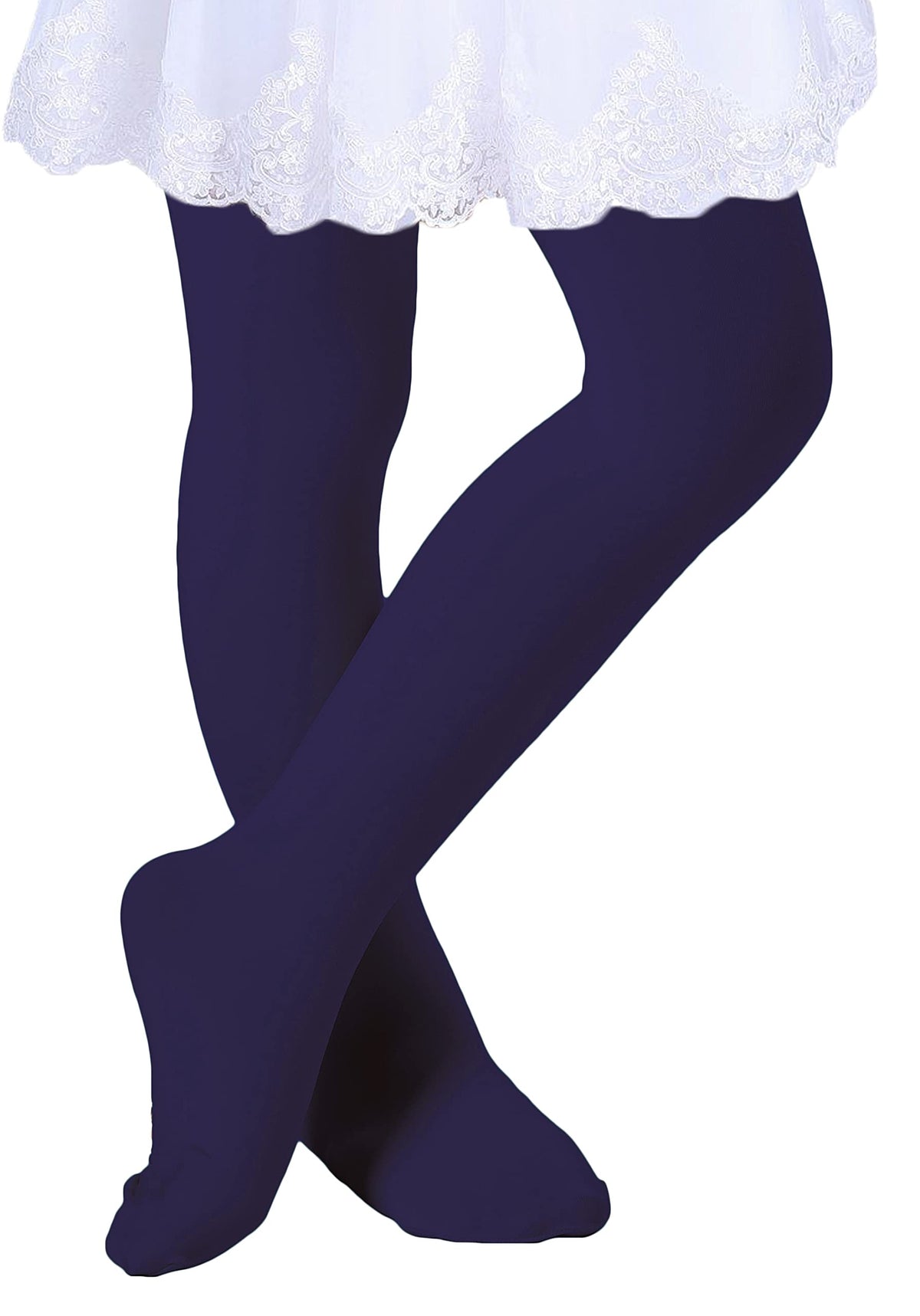 DIPUG Ballet Tights for Girls - Thick Soft Footed Dance Tights for Toddlers and Kids