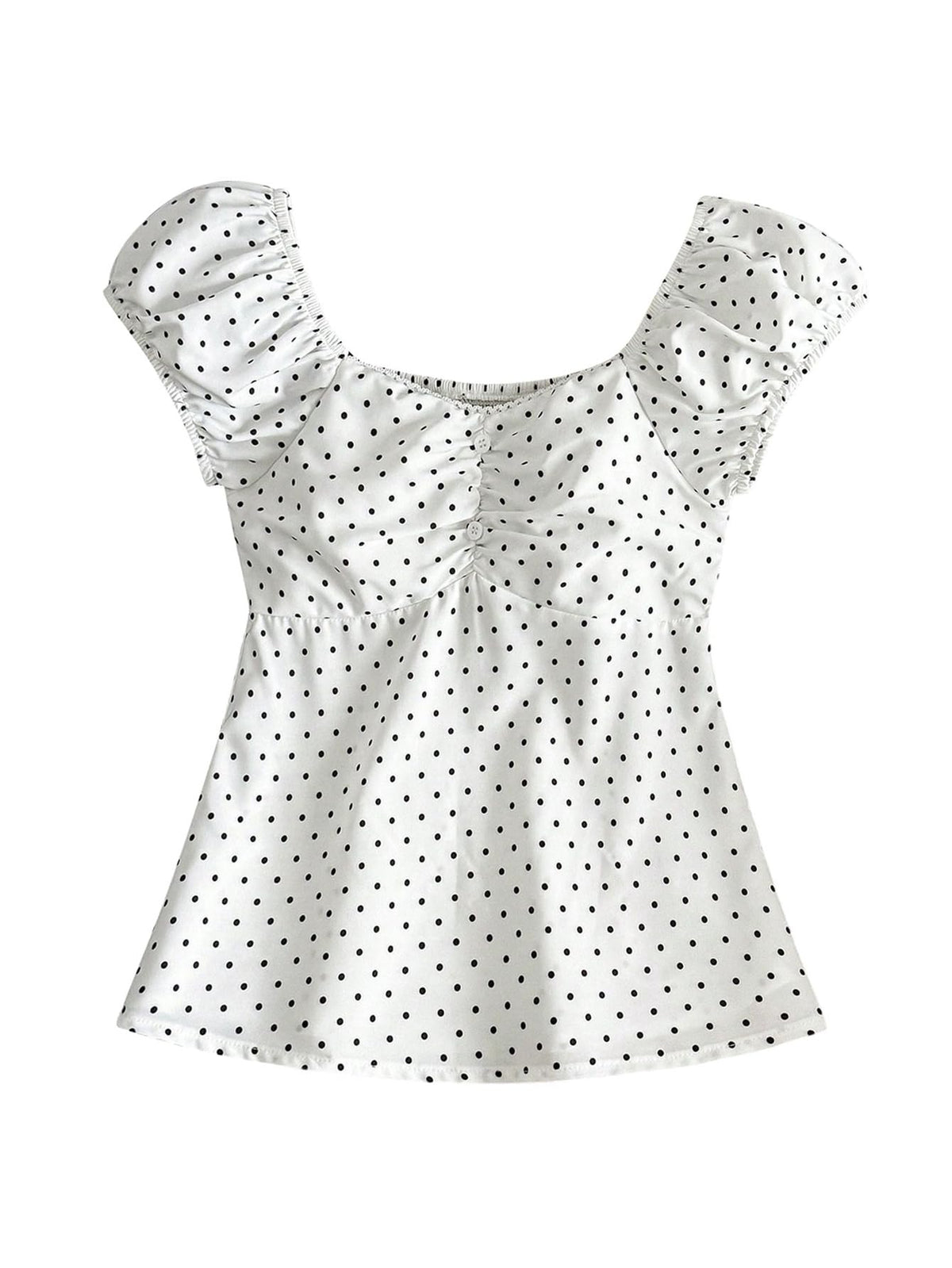 SOLY HUX Girl's Cute Gingham Tops Short Sleeve Blouse