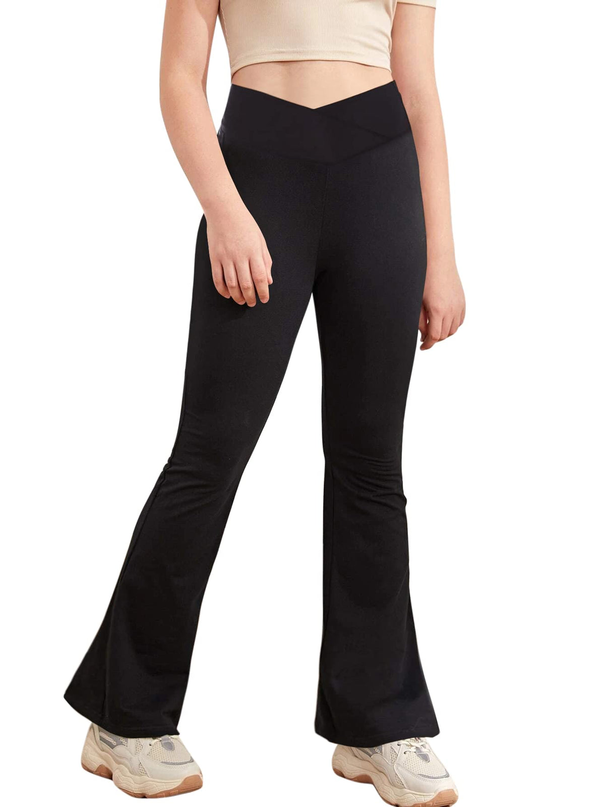 Esobo Girls Flare Leggings Kids High Waist Yoga Dance Pants Bell Bottoms